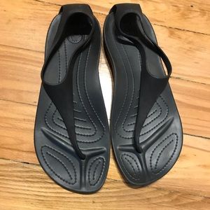 Black Crocs thin Sandals